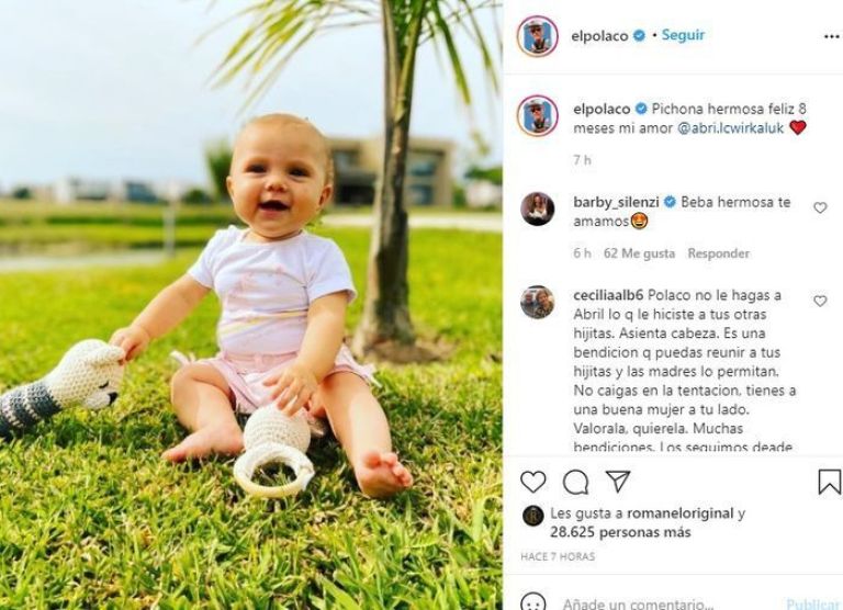 La felicidad de Barby Silenzi y El Polaco por los ocho meses de Abril: "Te amamos"