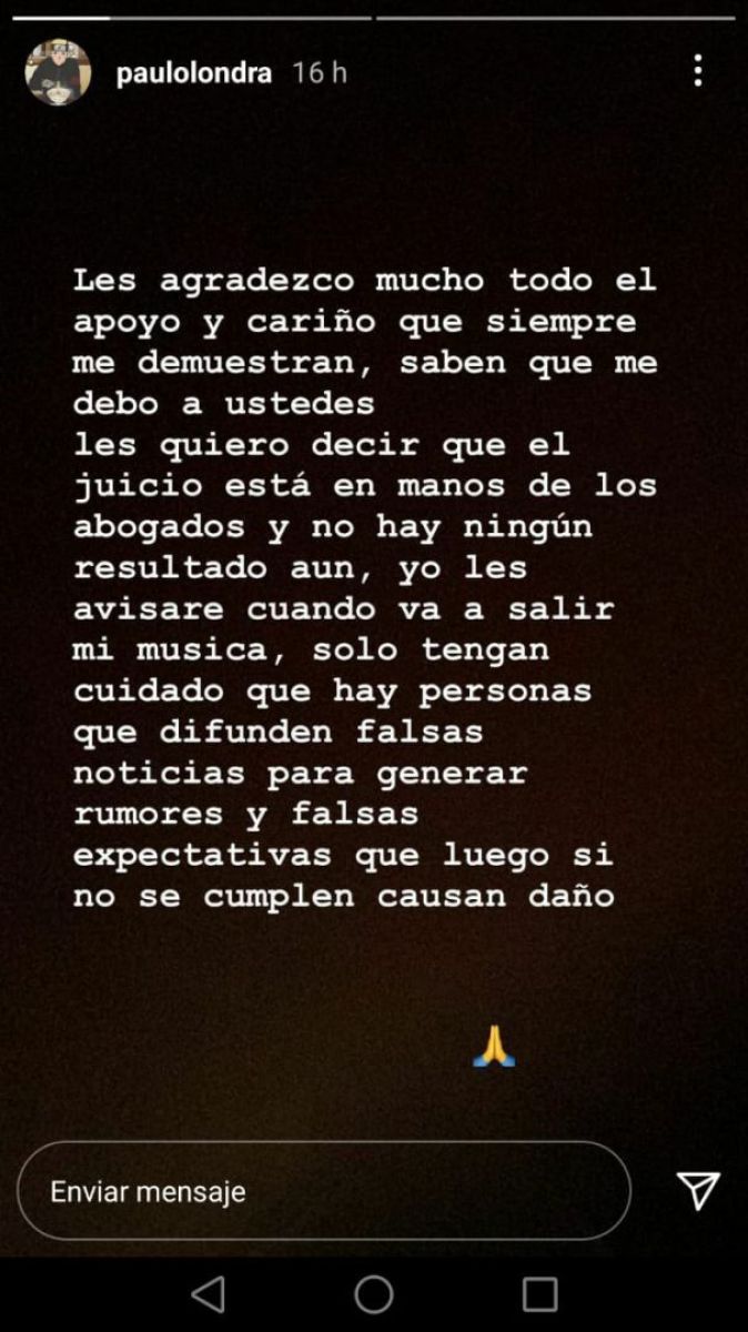 Paulo Londra: "Yo les avisaré cuando va a salir mi música"