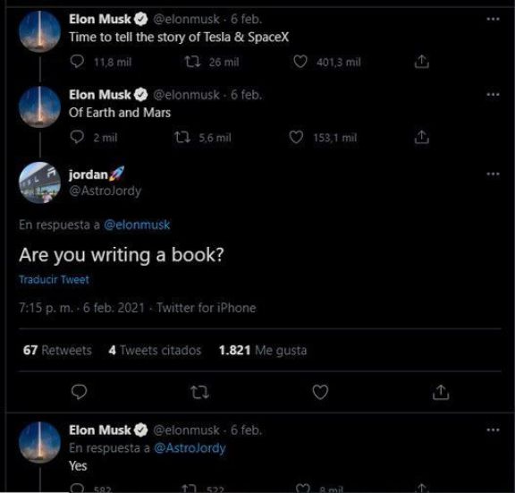 Elon Musk escribirá la historia sobre sus dos mayores empresas: Tesla y SpaceX