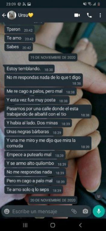 Los dramáticos mensajes de Úrsula Bahillo a sus amigas: "Me tiene amenazada de muerte"