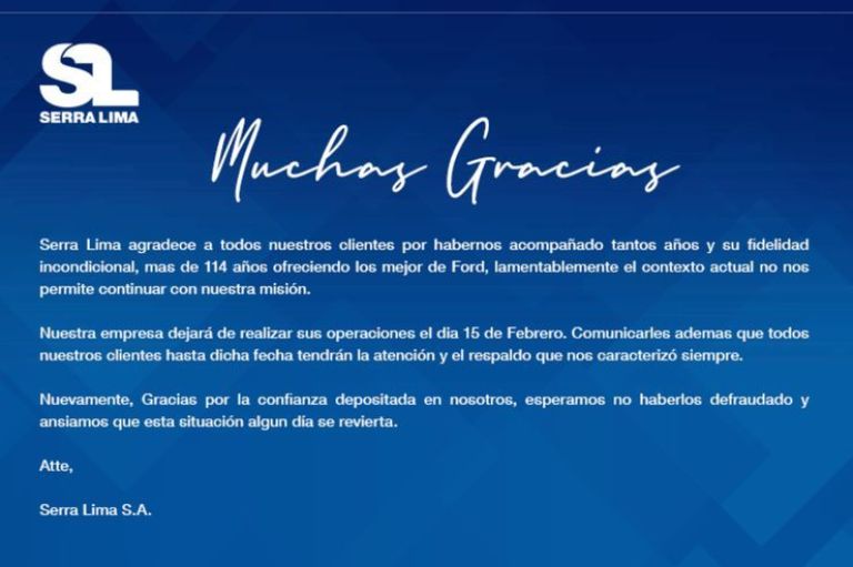 Después de 114 años, cierra Serra Lima, la emblemática concesionaria de Ford