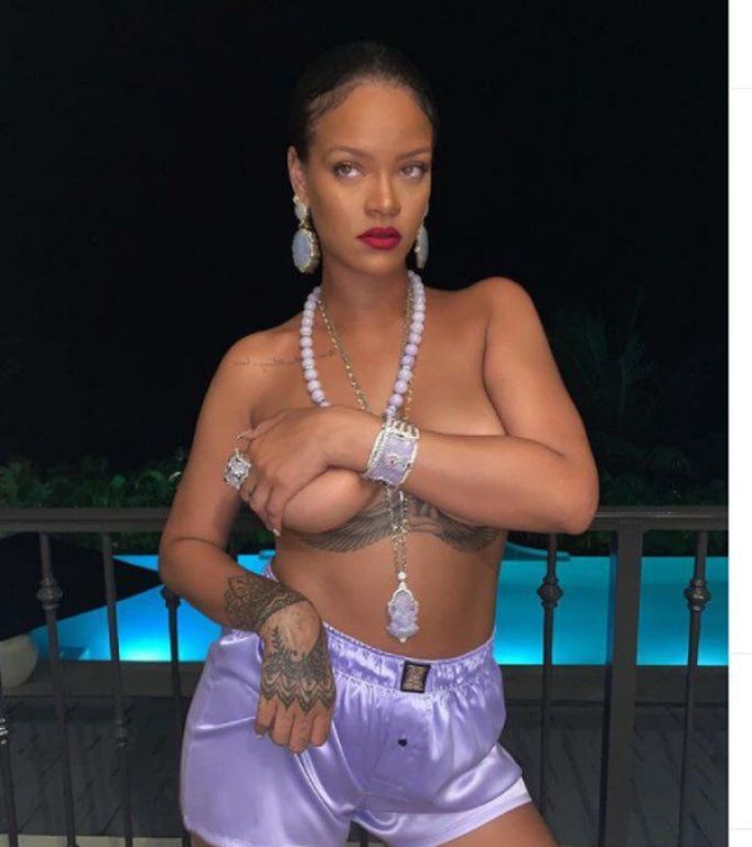 Polémica en India por foto topless de Rihanna con una imagen del dios Ganesh