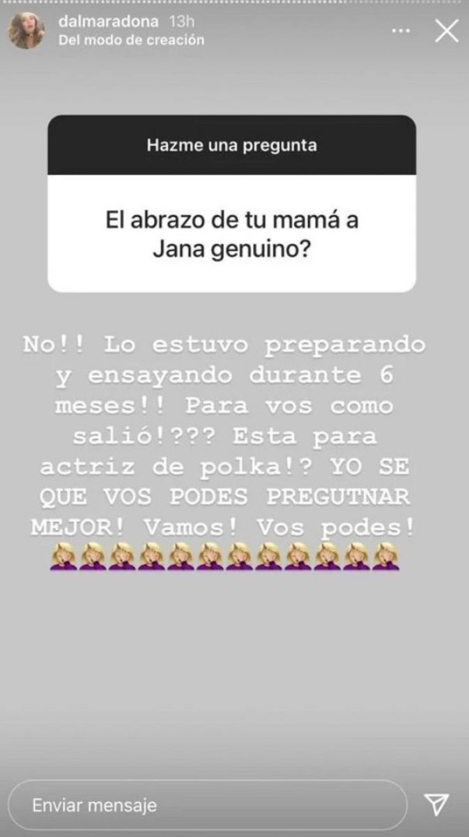 Dalma habló del abrazo de Claudia Villafañe con Jana en el entierro de Diego Maradona