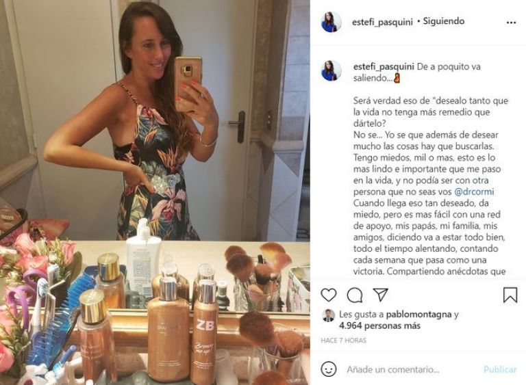 La esposa de Alberto Cormillot subió la primera foto luciendo pancita de embarazada