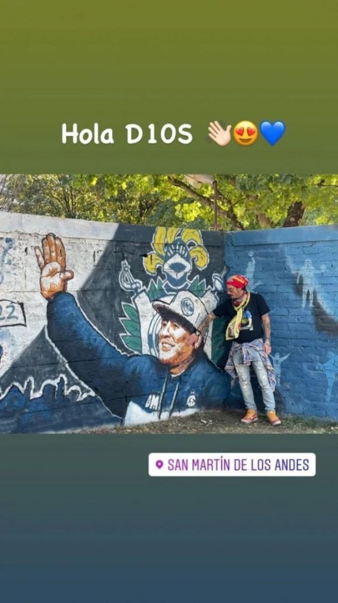 Gianinna Maradona y Daniel Osvaldo homenajearon a Diego en el sur del país