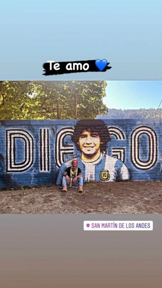 Gianinna Maradona y Daniel Osvaldo homenajearon a Diego en el sur del país