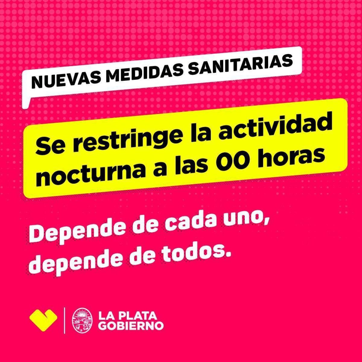 La Ciudad de La Plata anunció el cierre de la actividad nocturna a las 00 horas