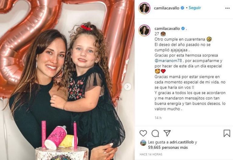Camila Cavallo le dedicó un mensaje a Mariano Martínez