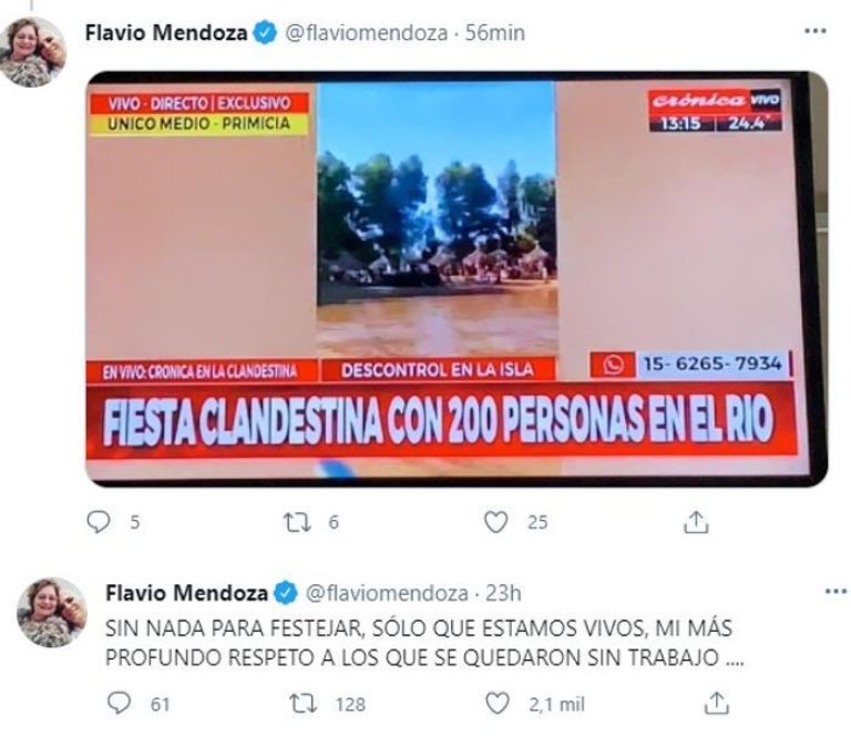 El enojo de Flavio Mendoza por la fiesta clandestina en Nordelta