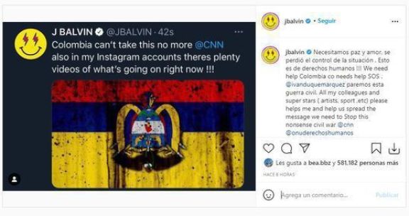 Varios artistas colombianos piden la paz en Colombia entre ellos Maluma y Balbin