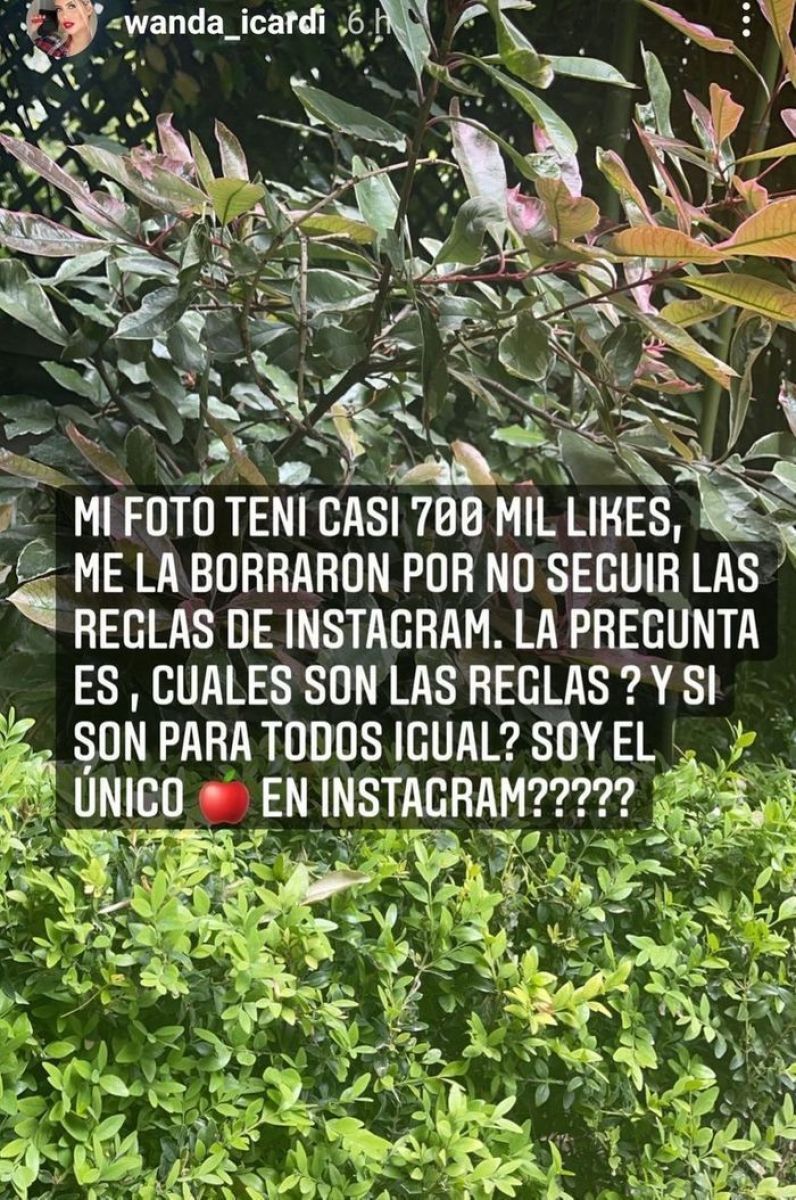 Wanda Nara fue censurada en Instagram y mencionó en su descargo a Sol Pérez