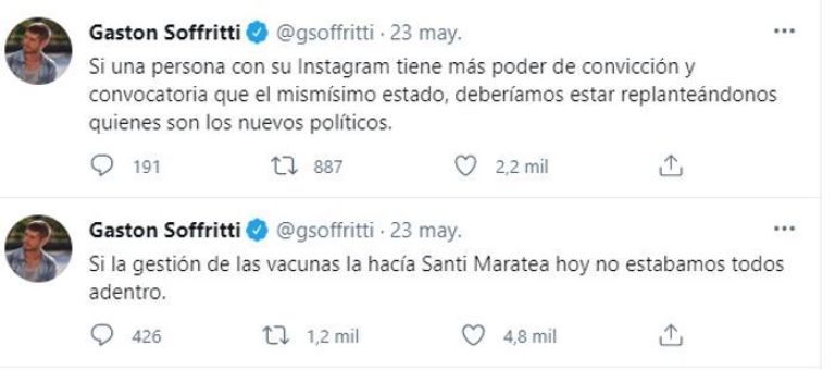 El polémico mensaje de Gastón Soffritti sobre las vacunas