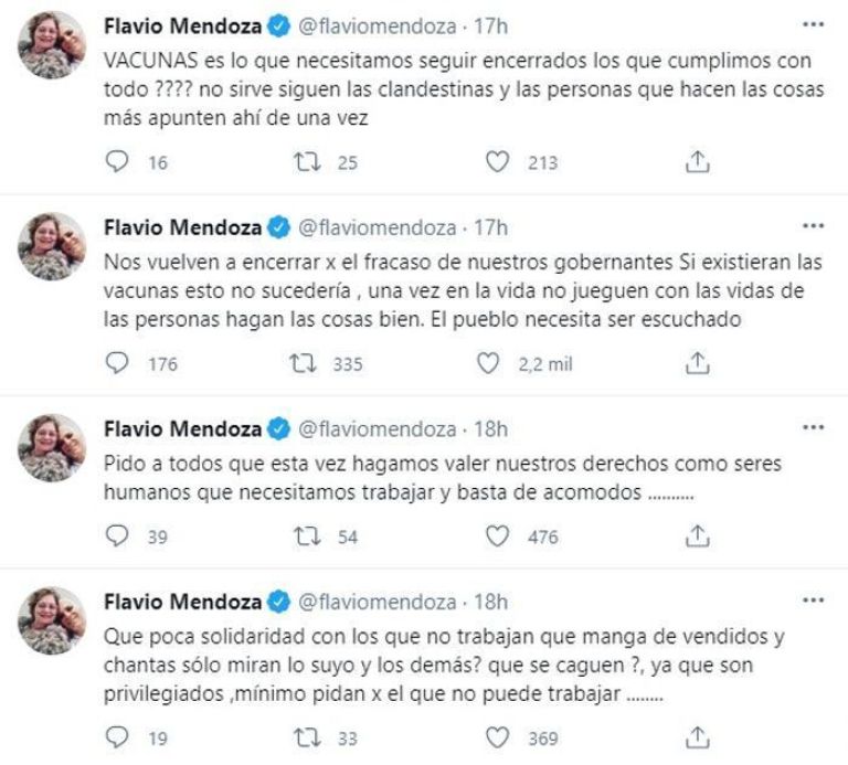 El duro mensaje de Flavio Mendoza contra el Gobierno