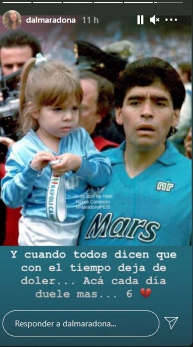 El recuerdo de Dalma a seis meses de la muerte de Diego Maradona: "cada día duele más"