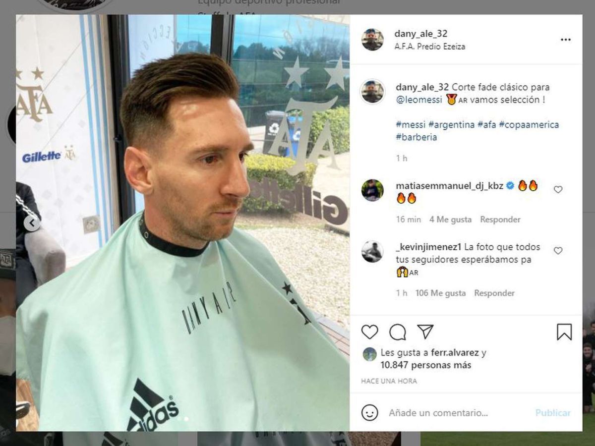El peluquero que cumplió su sueño: le cambió el look a Messi en el predio de la AFA