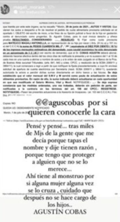 Furiosos posteos de Magalí Mora contra el papá de su bebé en camino