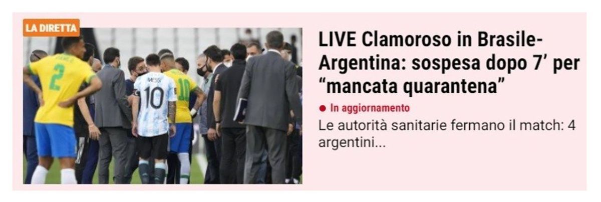 "Bochorno", "Escándalo", "Caos": cómo reflejó la prensa mundial la suspensión de Brasil-Argentina