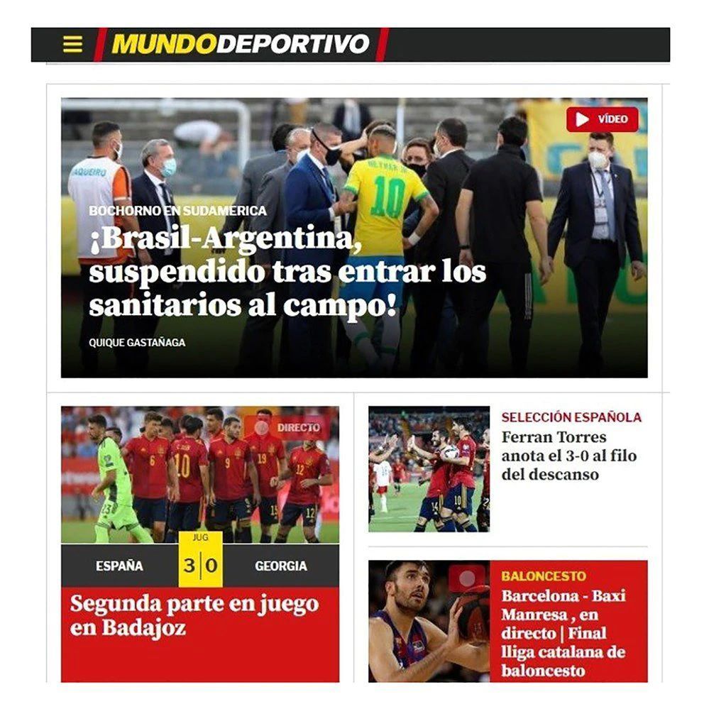 "Bochorno", "Escándalo", "Caos": cómo reflejó la prensa mundial la suspensión de Brasil-Argentina