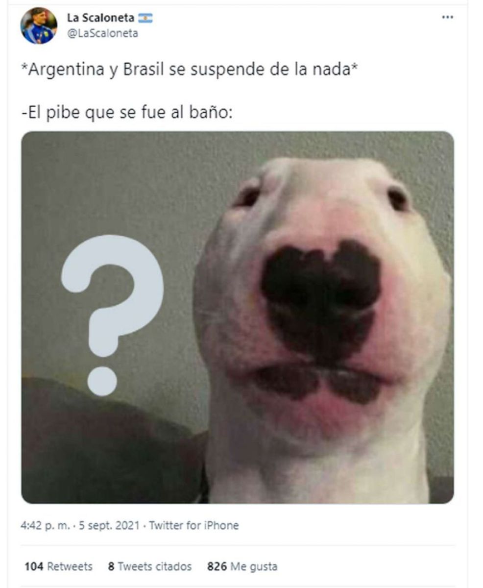 Los memes de la suspensión del partido Argentina - Brasil