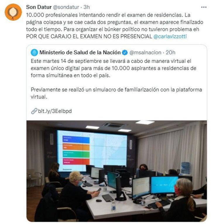 Examen de residencia: profesionales de la salud denuncian problemas por la caída de la web del ministerio