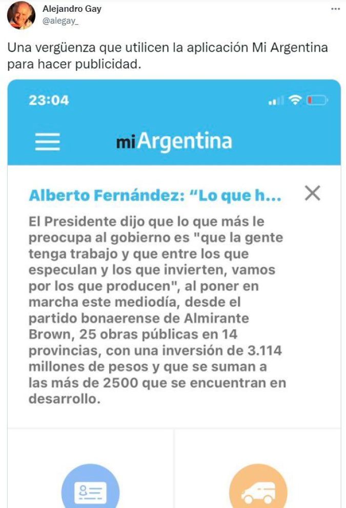 Usuarios denunciaron que el Gobierno utiliza la app de Mi Argentina para hacer campaña política