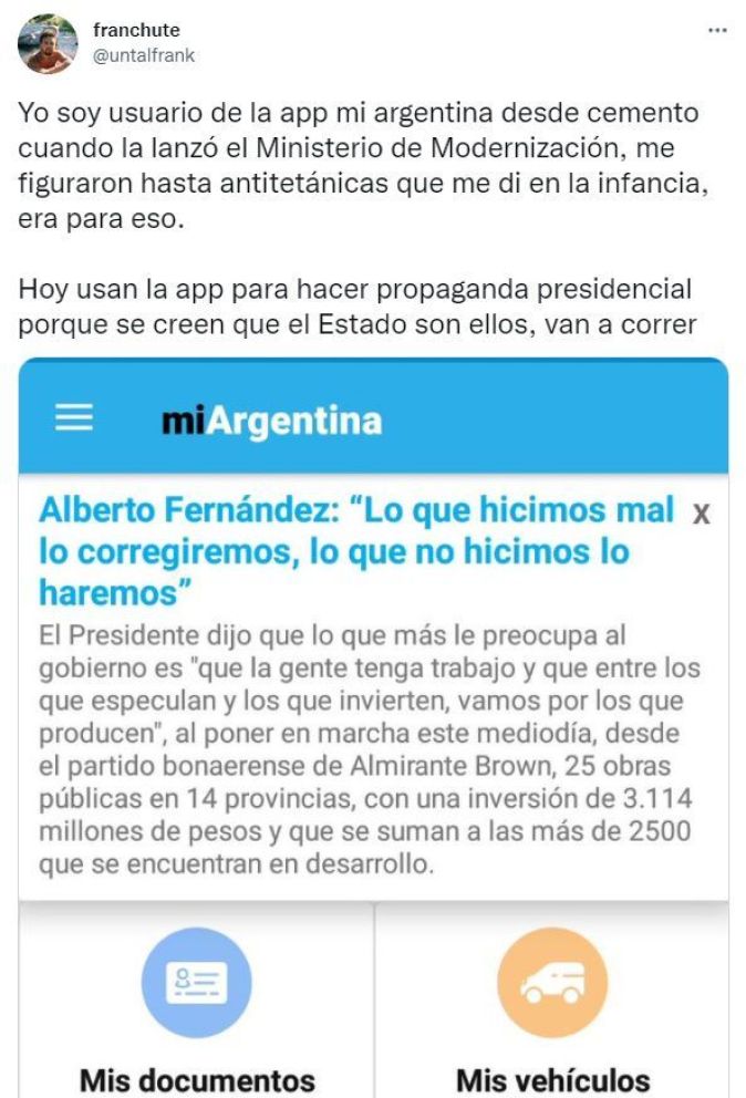 Usuarios denunciaron que el Gobierno utiliza la app de Mi Argentina para hacer campaña política