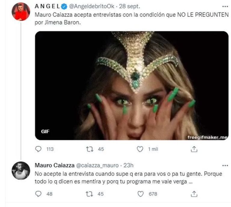 Tremendo cruce entre Ángel de Brito y Mauro Caiazza