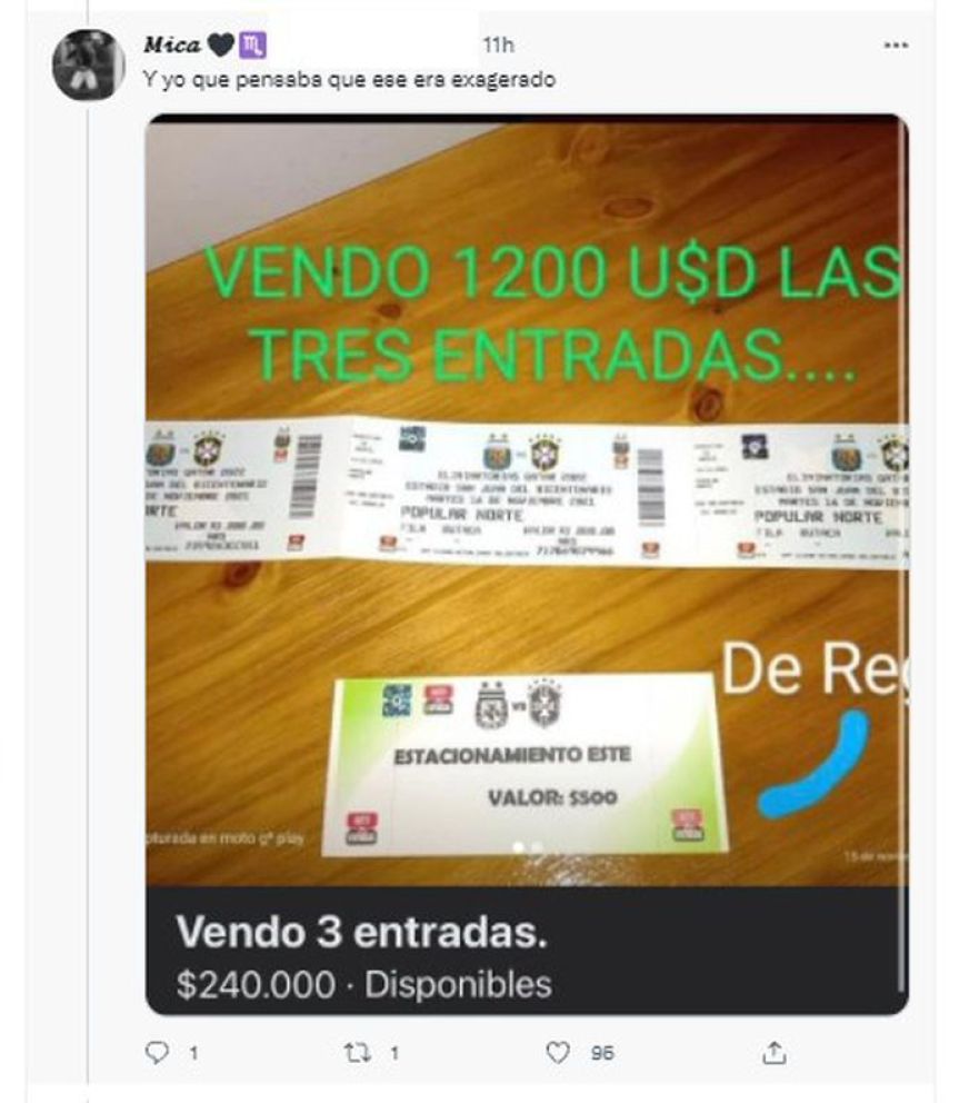 Argentina vs Brasil: los escandalosos precios a los que se revenden las entradas