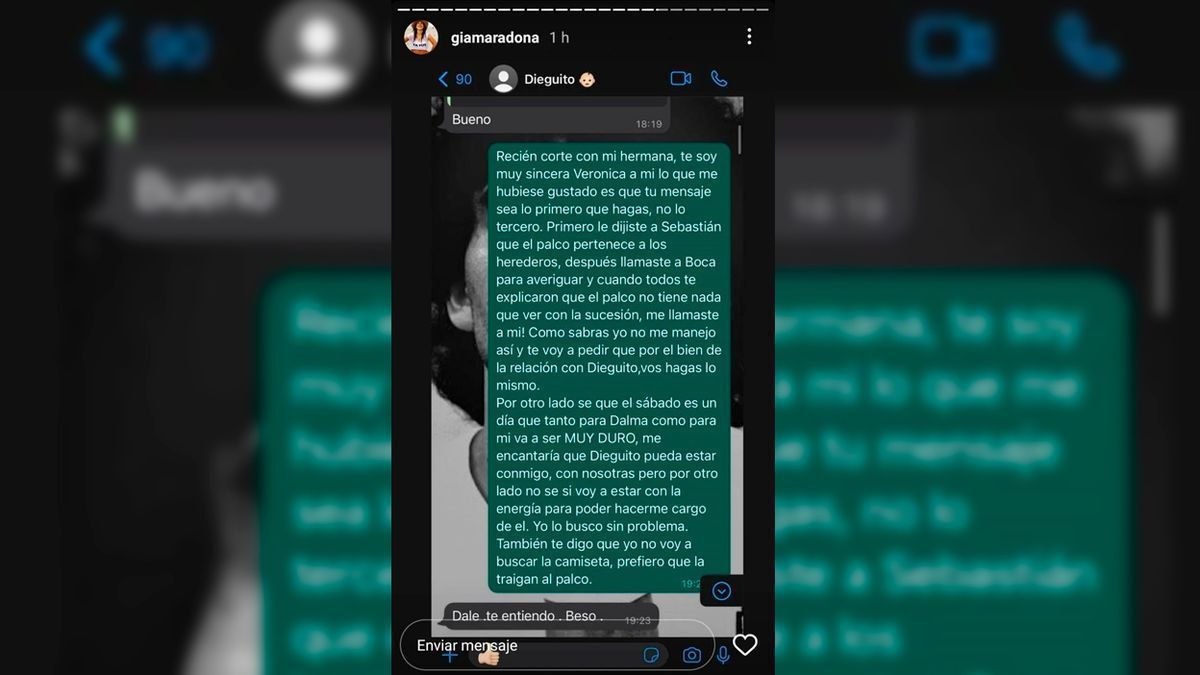 Gianinna Maradona se hartó y le respondió con todo a Verónica Ojeda